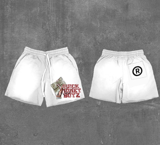 white qmb shorts