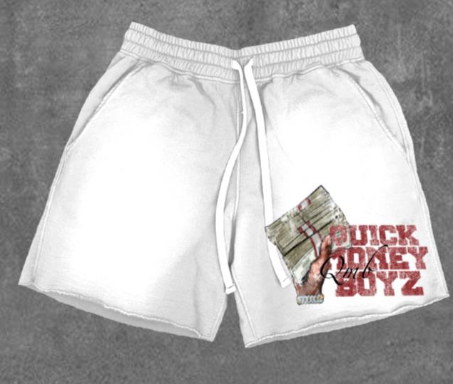 white qmb shorts